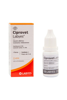  Labyes ciprovet oftálmico 5 ml - medicamento - gato y perro