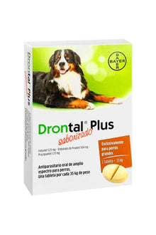  Bayer drontal plus 20 cj x 1 35 kg - antiparasitario - perro