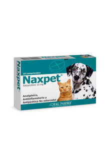  Drag pharma naxpet  10 mg x 10 comp - medicamento - gato y perro