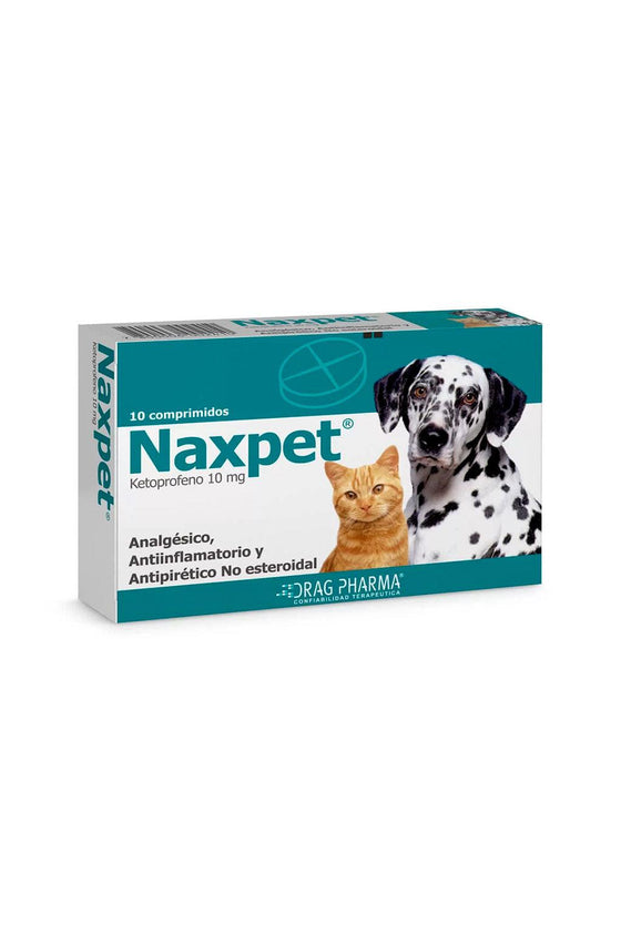 Drag pharma naxpet  10 mg x 10 comp - medicamento - gato y perro