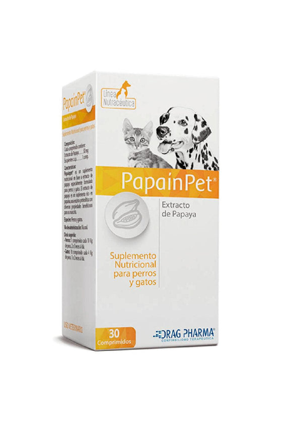 Drag pharma papainpet x 30 comp - medicamento - gato y perro