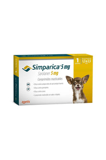  Zoetis simparica 5 mg 1,2 - 2,5 kg x 1 comp - antiparasitario - perro