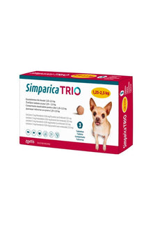  Zoetis simparica trio 1,3 - 2,5 kg x 3 comp - antiparasitario - perro