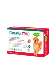  Zoetis simparica trio 20,1 - 40 kg x 3 comp - antiparasitario - perro