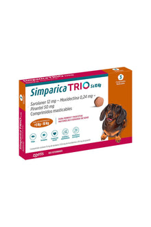  Zoetis simparica trio 5,1 - 10 kg x 3 comp - antiparasitario - perro